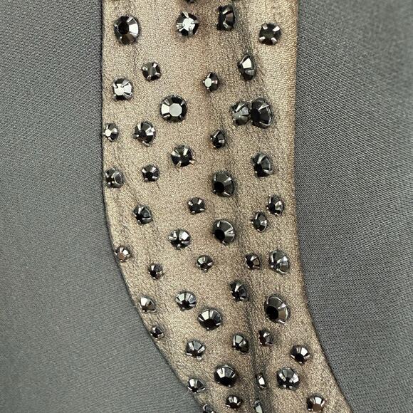 Vintage Carolina Herrera Saks Fifth Avenue 100% Silk Dress Size 8 Rhinestones - Picture 7 of 16